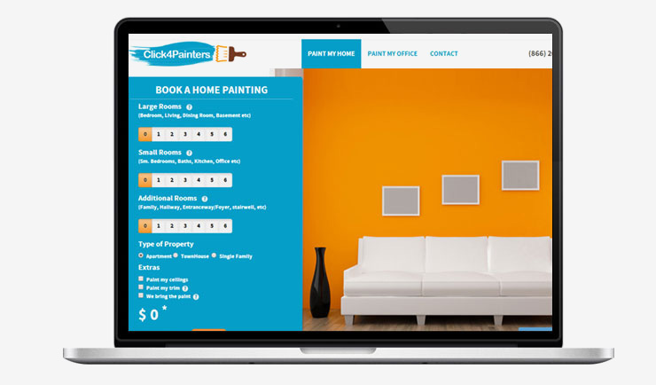 Online booking website development for paint jobs